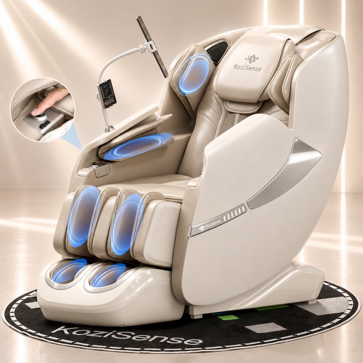 KoziSense KZ-A18 3D SL Track Massage Chair | Full Body Zero Gravity, No Assembly Required, Back Pain Relief - (Black and Brown)