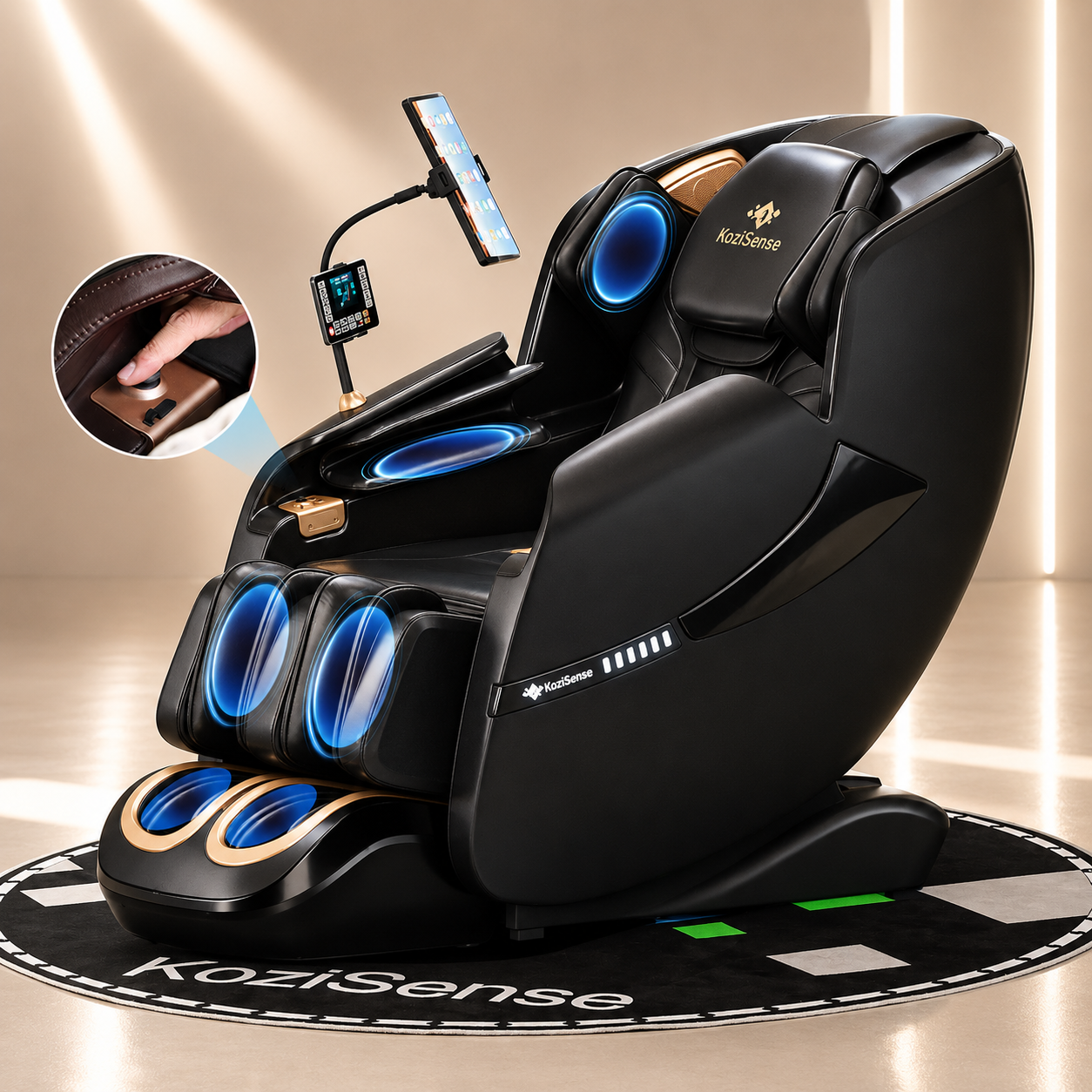 KoziSense KZ-A18 3D SL Track Massage Chair | Full Body Zero Gravity, No Assembly Required, Back Pain Relief - (Black and Brown)